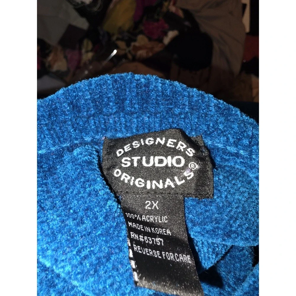 Designer Studio Originals Blue Suede Feel Sweater. Heavy And Warm. Size 2X. ...
